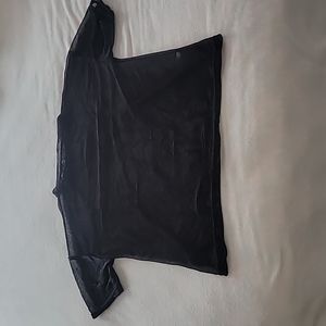 Sheer, Black, Short Sleeve Shirt